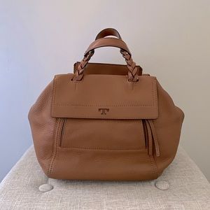 Tory Burch Half Moon Small Satchel Camel
